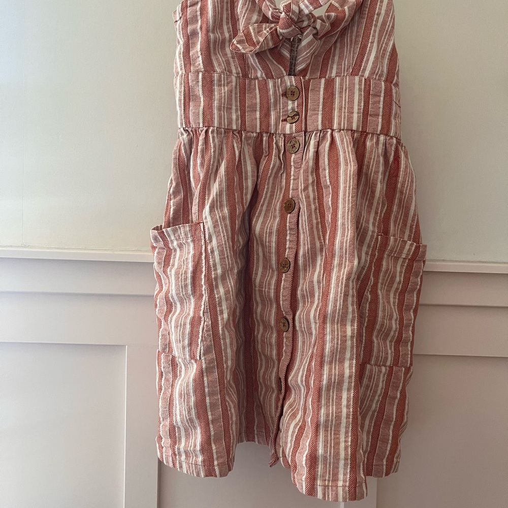 Roxy Striped Pink and White Dress